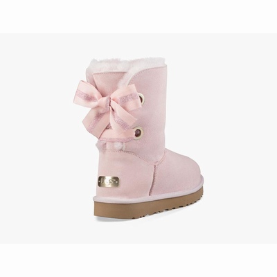 Botas UGG Customizable Bailey Bow Short Mulher Cinzentas Rosa | PT-GMYLH